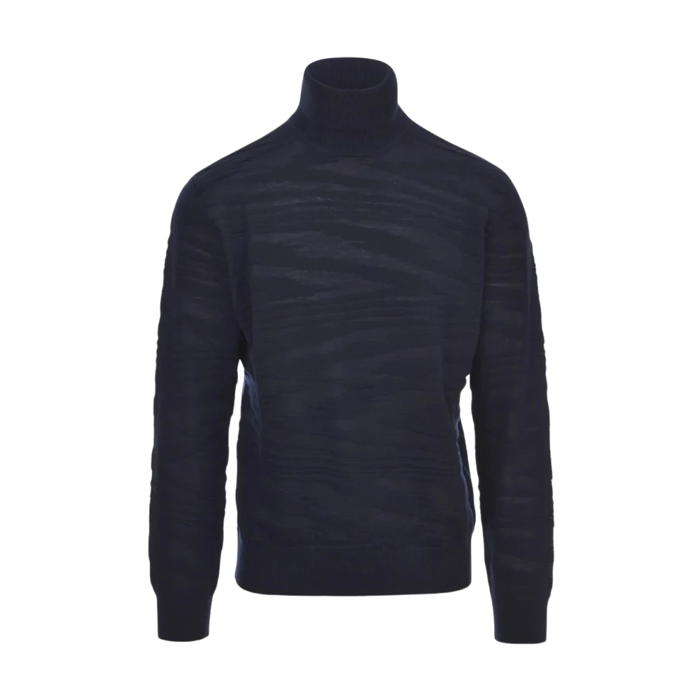 Missoni Homme Bleu - Turtleneck - Pulls - Taille: Xl