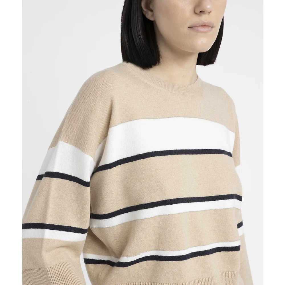 PESERICO Gestreepte wol zijde kasjmier trui Multicolor Dames