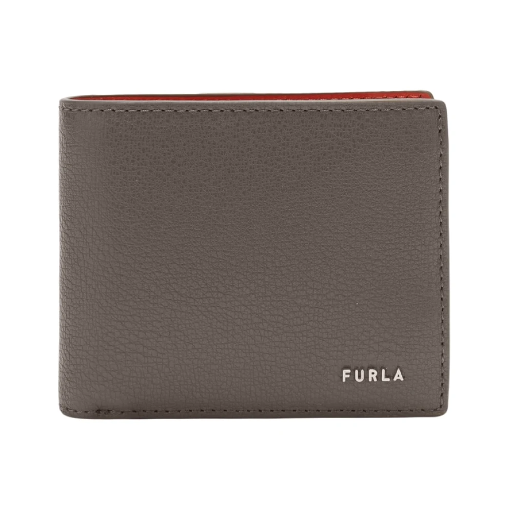 Furla Gedrukt Lederen Bi-fold Portemonnee Brown Heren