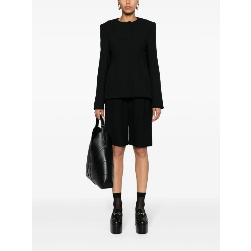 SPORTMAX Op Maat Gemaakte Zwarte Jas met Dartdetails Black Dames