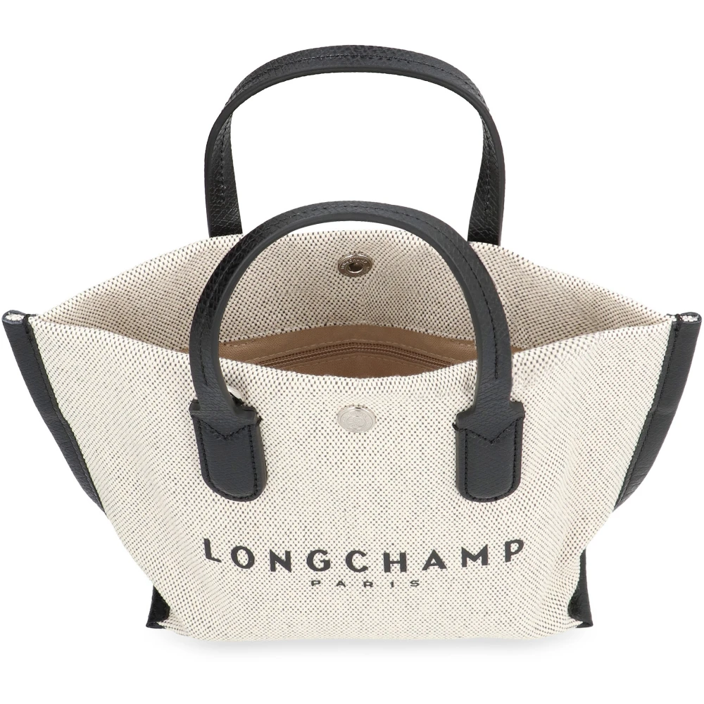 Longchamp Canvas handtas met leren details Beige Dames