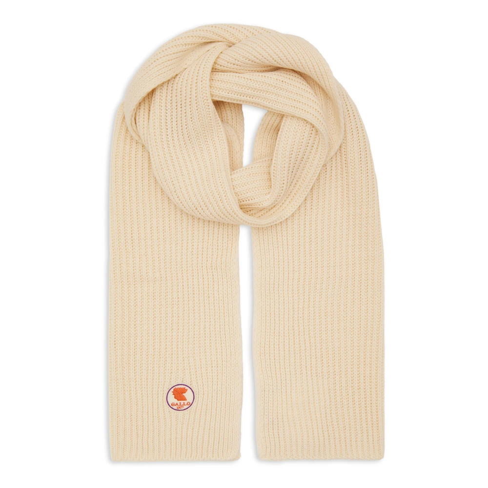 Gallo Unisex effen witte geribbelde sjaal Beige Unisex