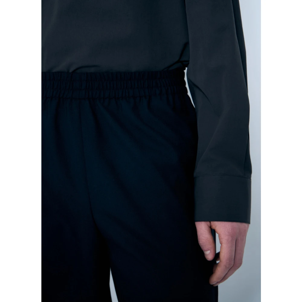 The Row Wollen Weefbroek Mid Rise Black Heren