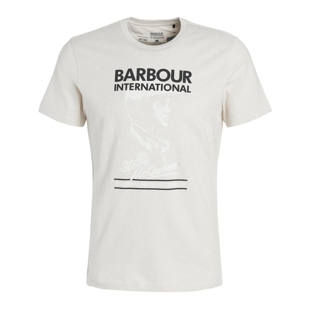 Barbour Steve McQueen Motorprint T-Shirt Beige Heren