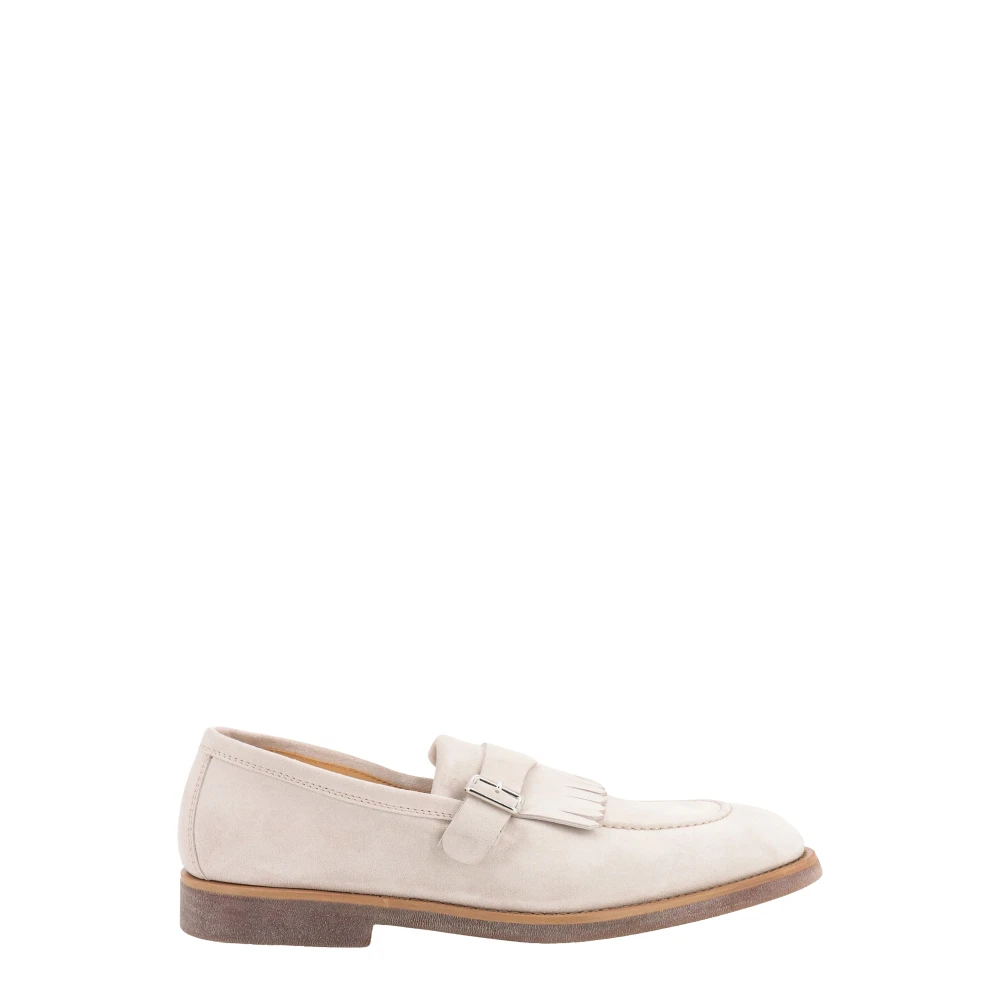 Brunello Cucinelli Stiliga Mocka Loafers för Män Beige, Herr