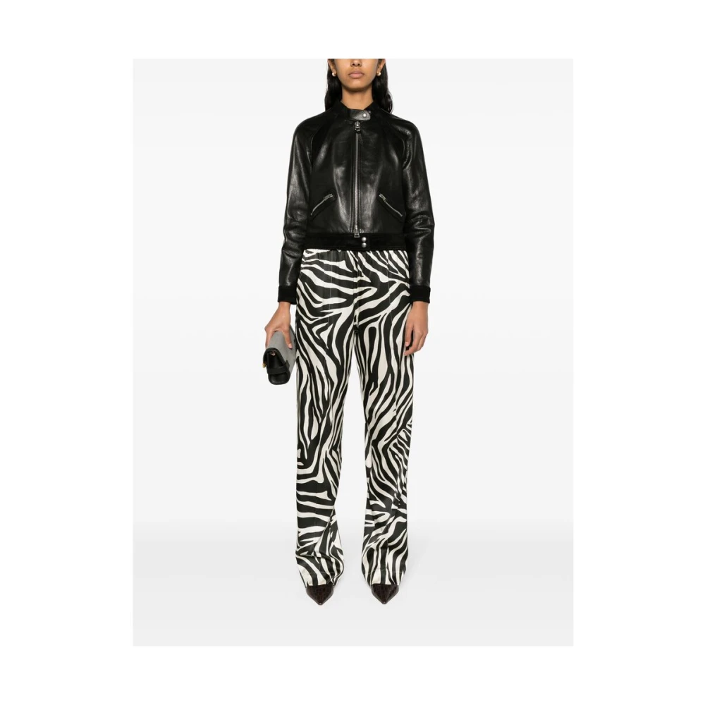 Tom Ford Zebra Print Wijde Pijp Broek Multicolor Dames