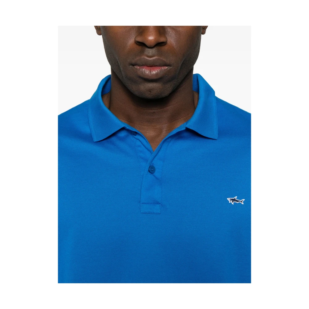 PAUL & SHARK Azuurblauwe Ribtrui met Logopatch Blue Heren