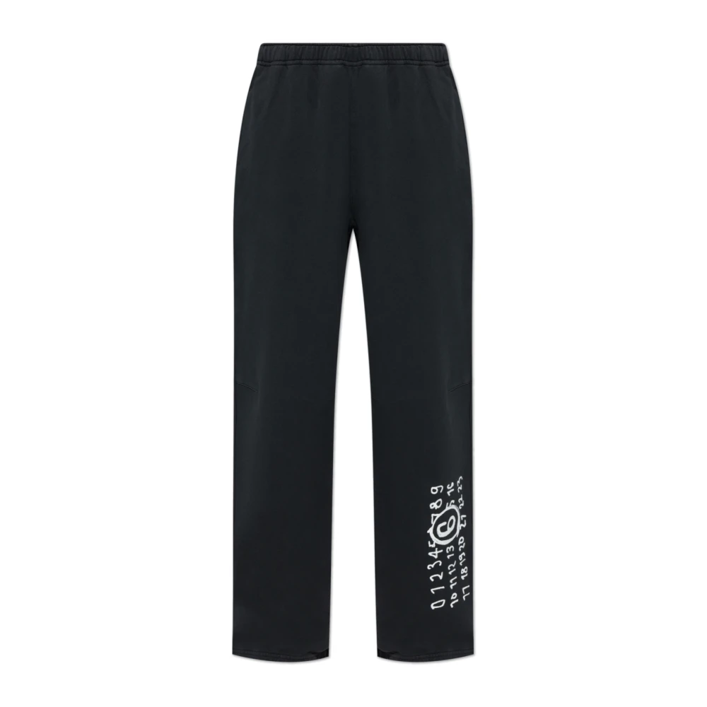 MM6 Maison Margiela Sweatpants met bedrukt logo Black Heren