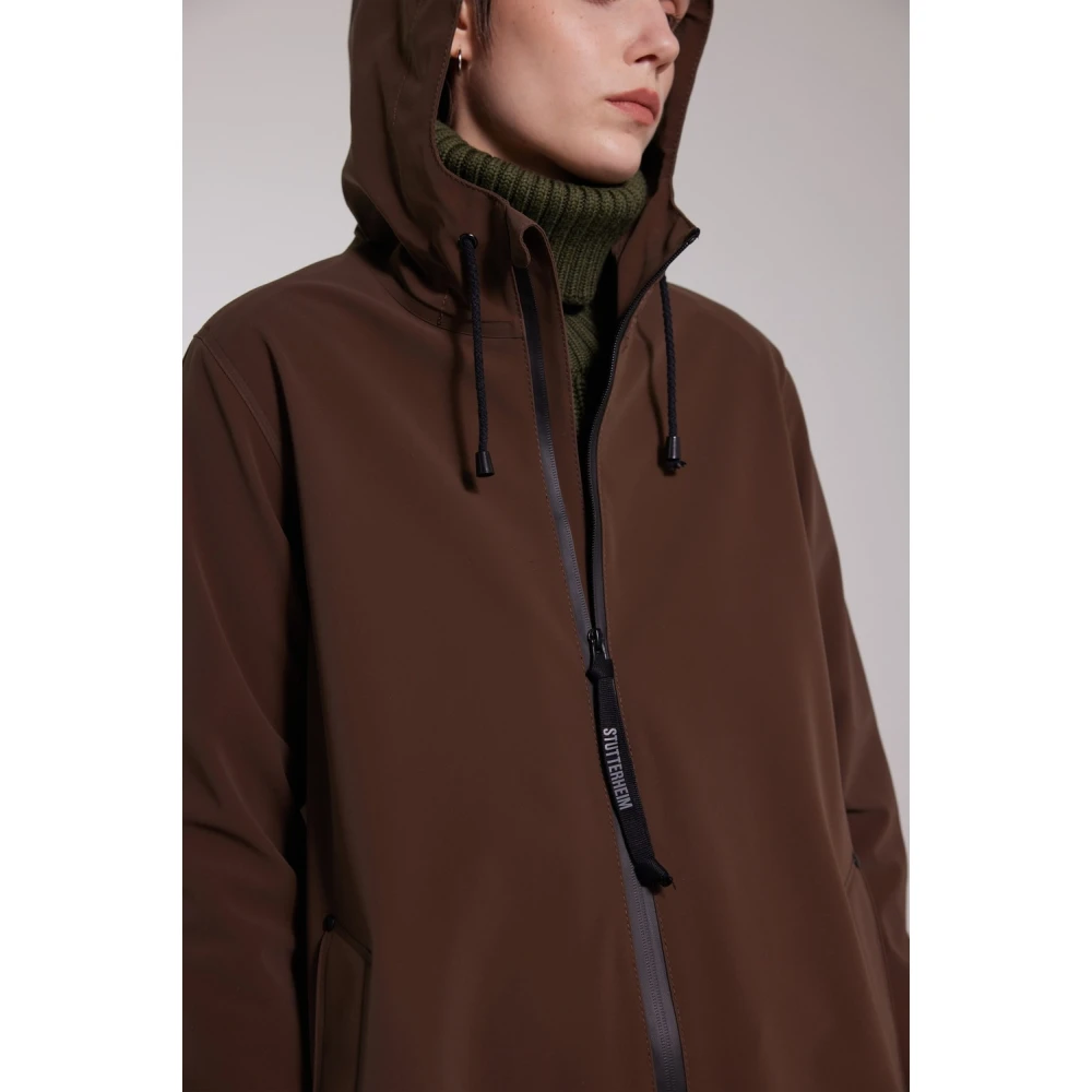 Stutterheim Lichtgewicht Matte Rits Regenjas Brown Dames