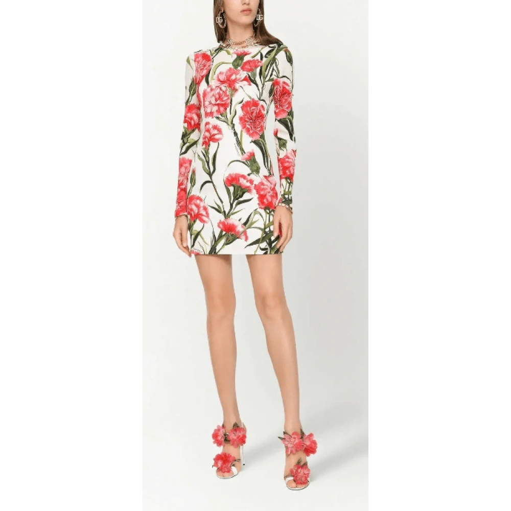 Dolce & Gabbana Bloemenprint Zijden Jurk Multicolor Dames