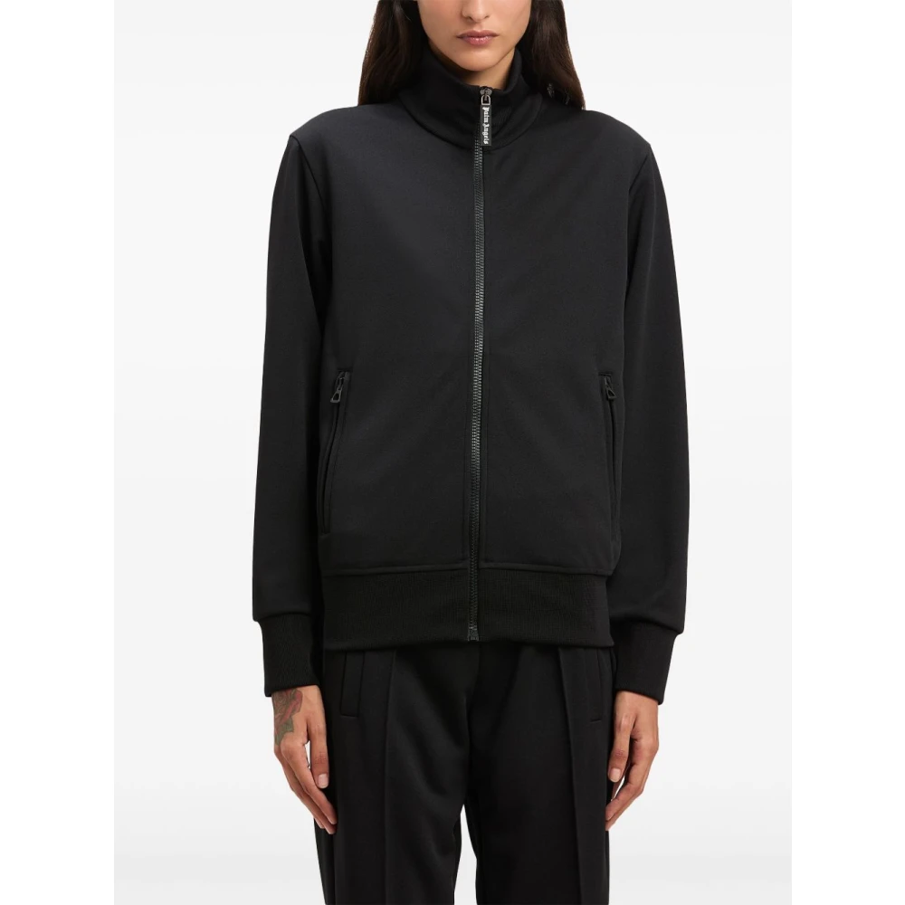 Palm Angels Zwarte Zip Sweater met Roll Neck Black Dames