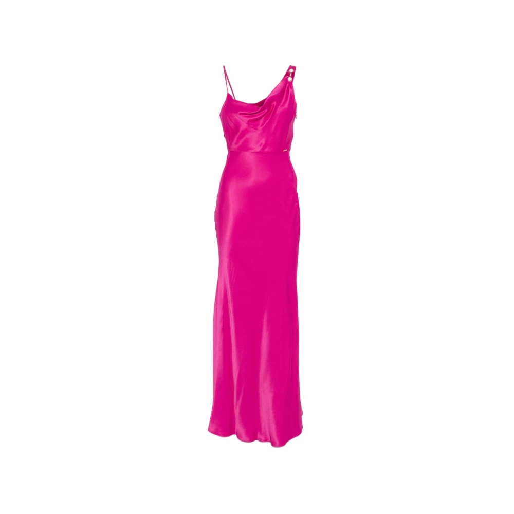 Twinset Women's Pink Abito Lungo Con Dettaglio Catena