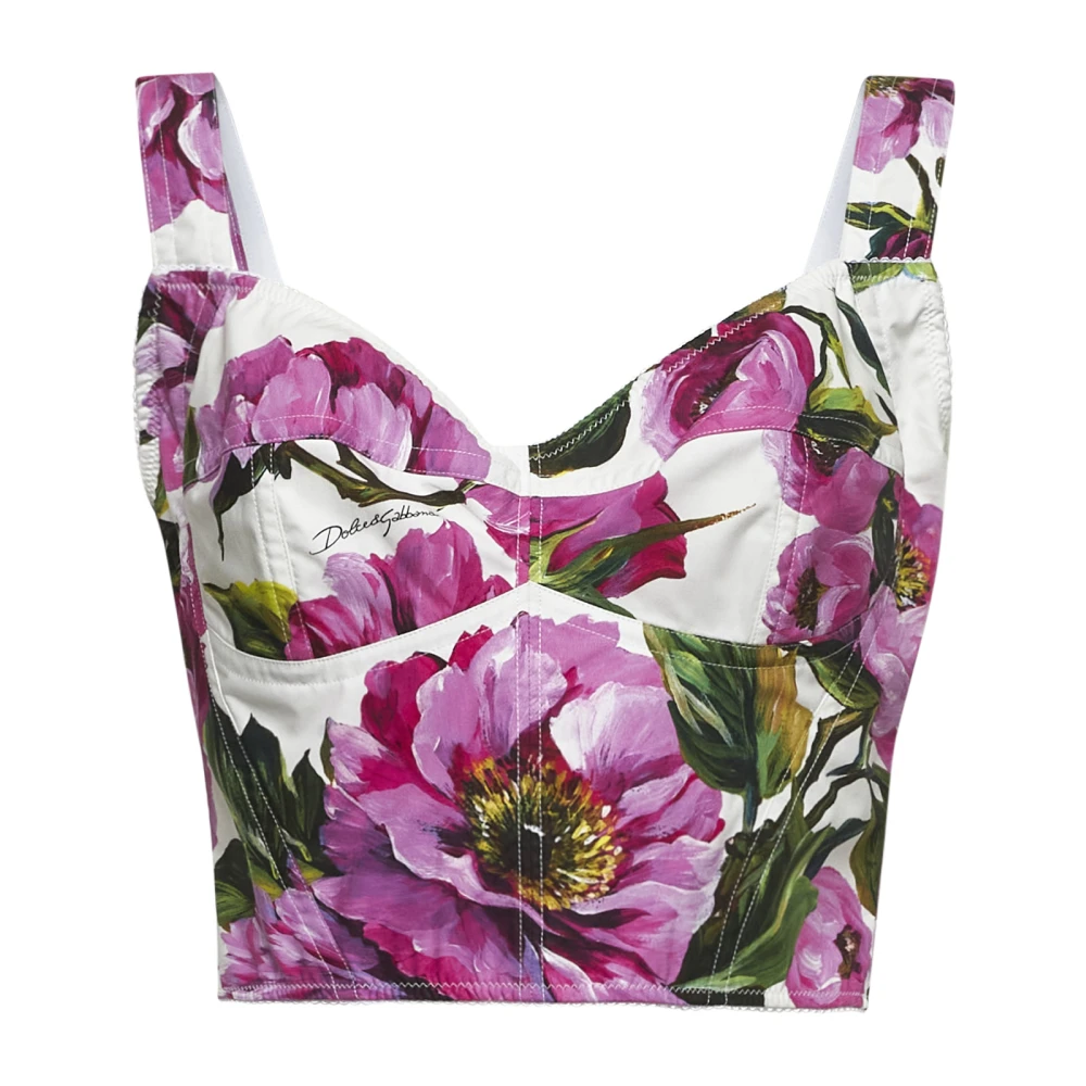 Dolce & Gabbana Fuchsia Peony Print Top Multicolor, Dam