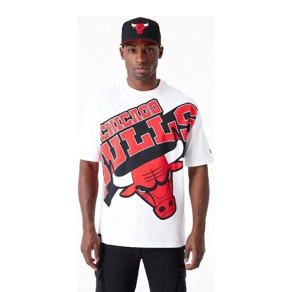 new era Witte Bulls NBA T-shirt White Heren