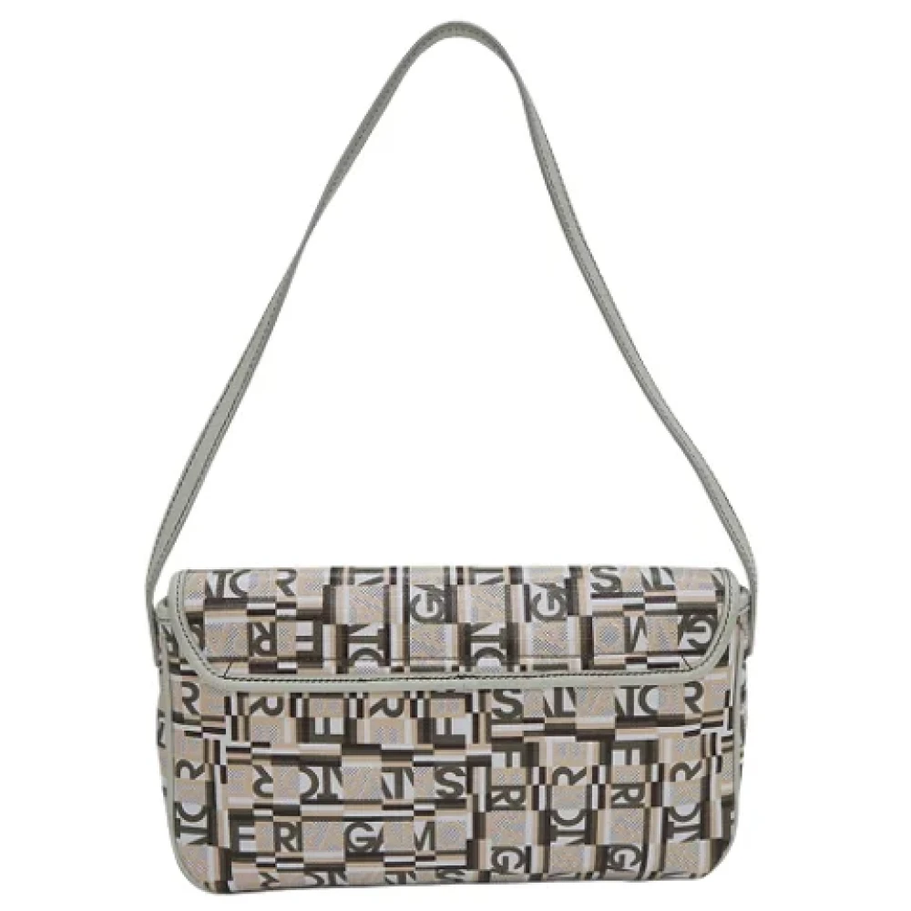 Salvatore Ferragamo Pre-owned Canvas shoulder-bags Beige Dames