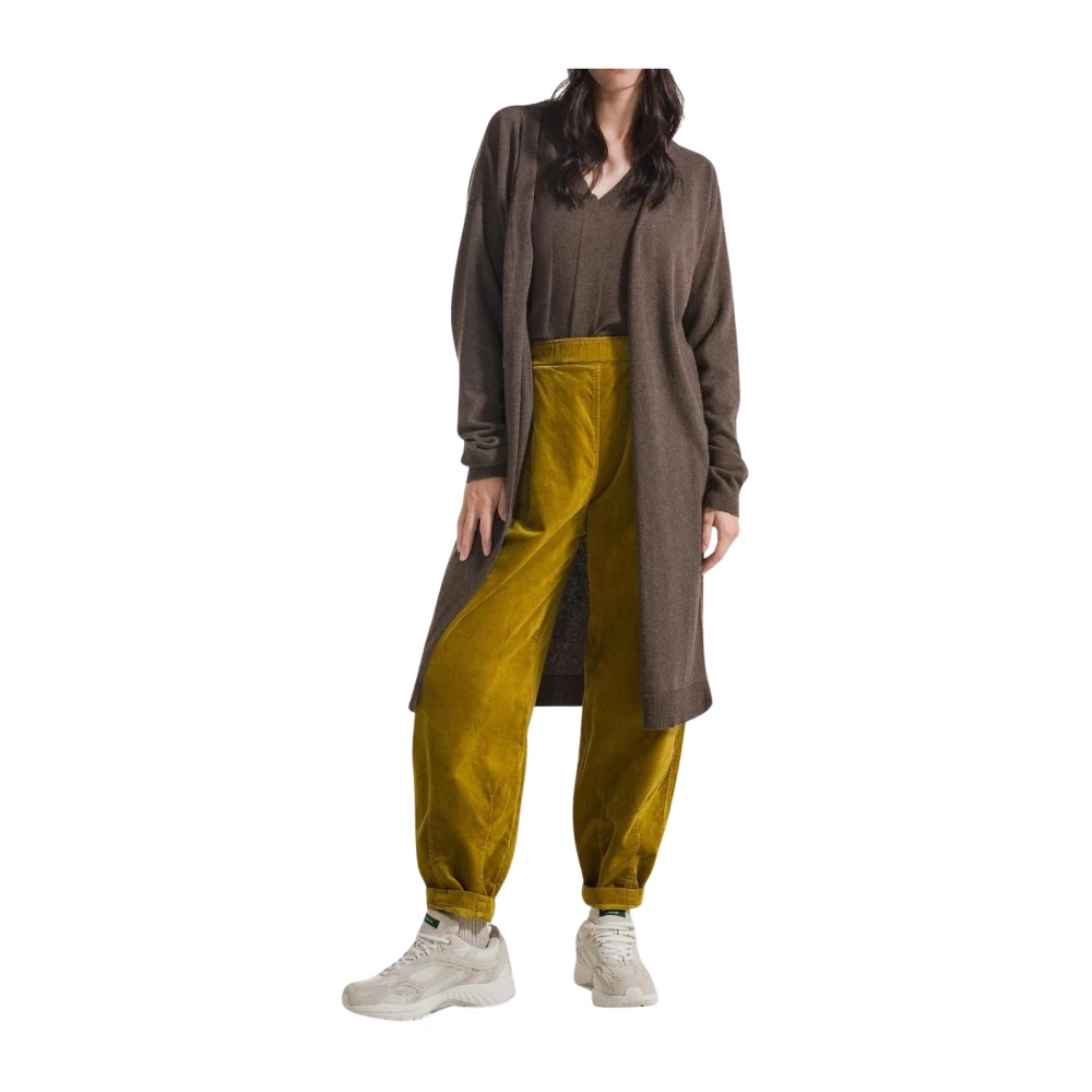 Deha Women's Brown Long Mixed Cashmere Cardigan - Cardigans - M - Knitwear
