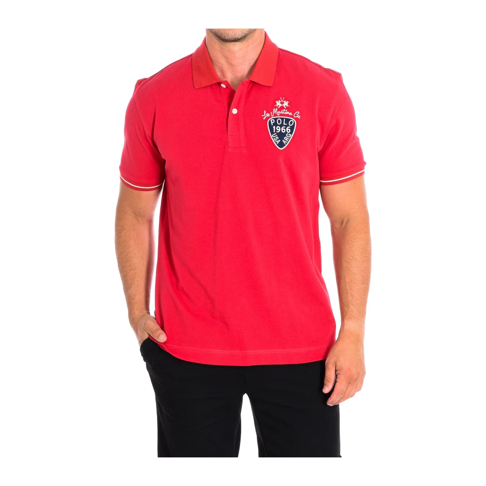 La Martina Men's Red Short Sleeve Polo Shirt