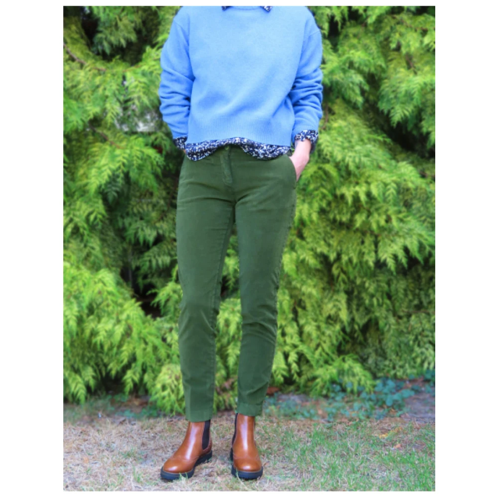 Mason's Slimme New York Fluweel Broek Green Dames