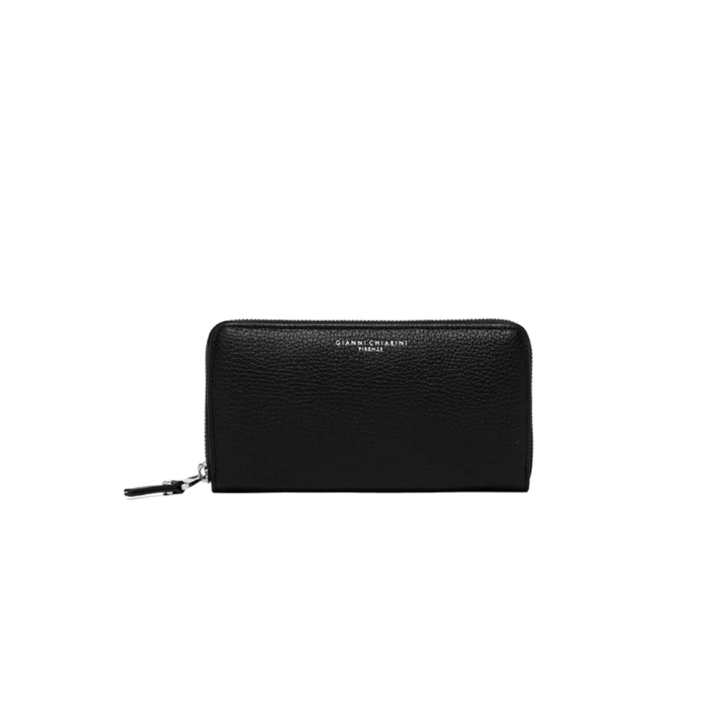 Gianni Chiarini Women's Black Wallets & Cardholders, One Size, Hammered Leather Wallet