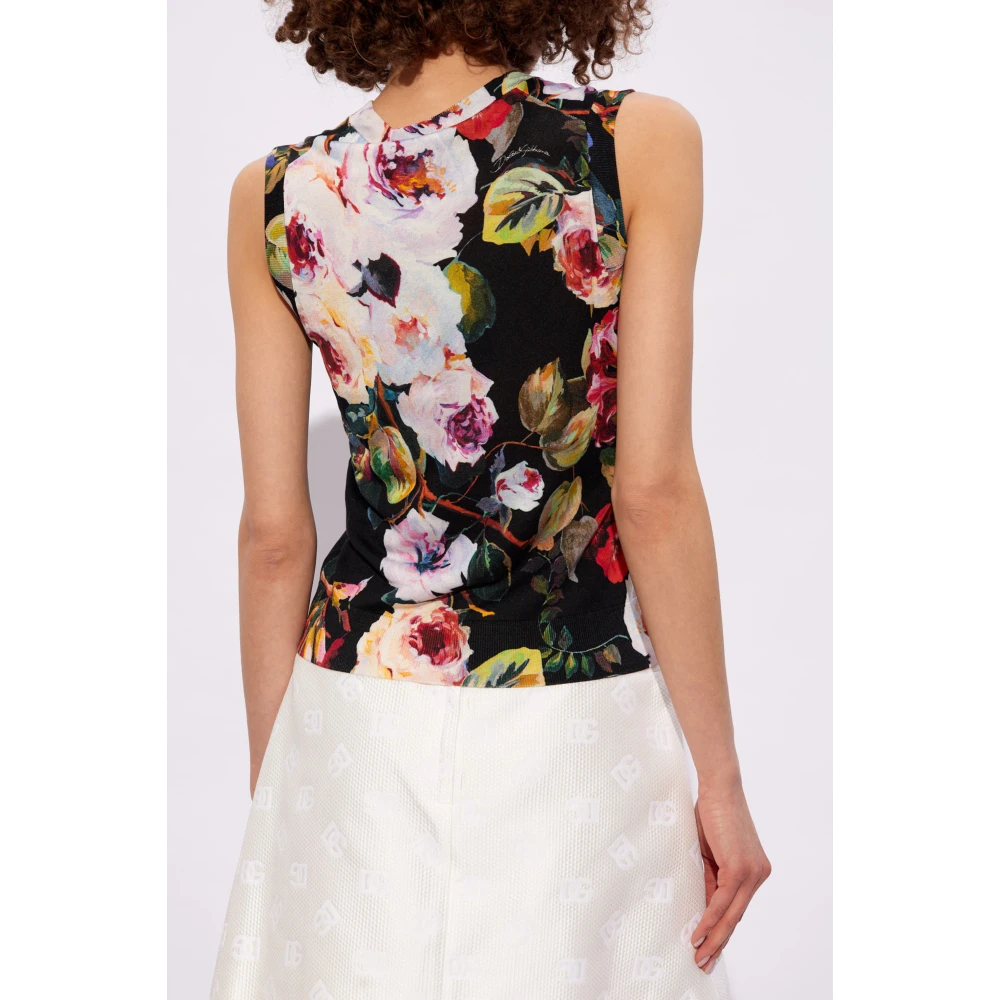 Dolce & Gabbana Bloemen top van zijde Multicolor Dames