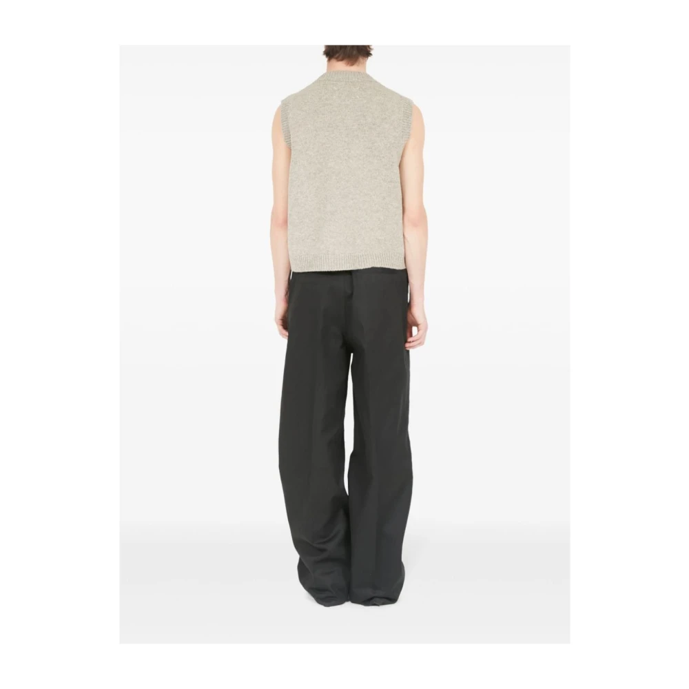 Maison Margiela Grijze Mouwloze Gebreide Jas Gray Heren