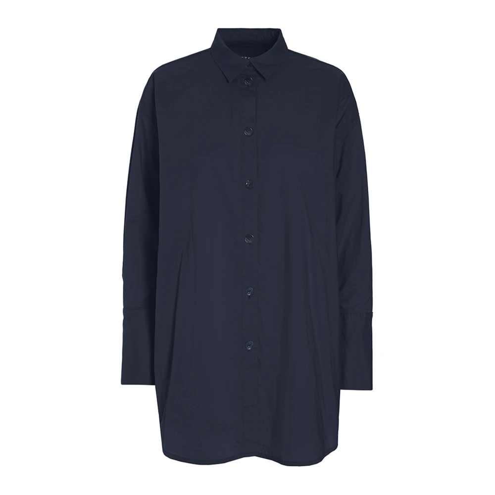 Bitte Kai Rand Donker Middernacht Oversized Katoenen Overhemd Blue Dames
