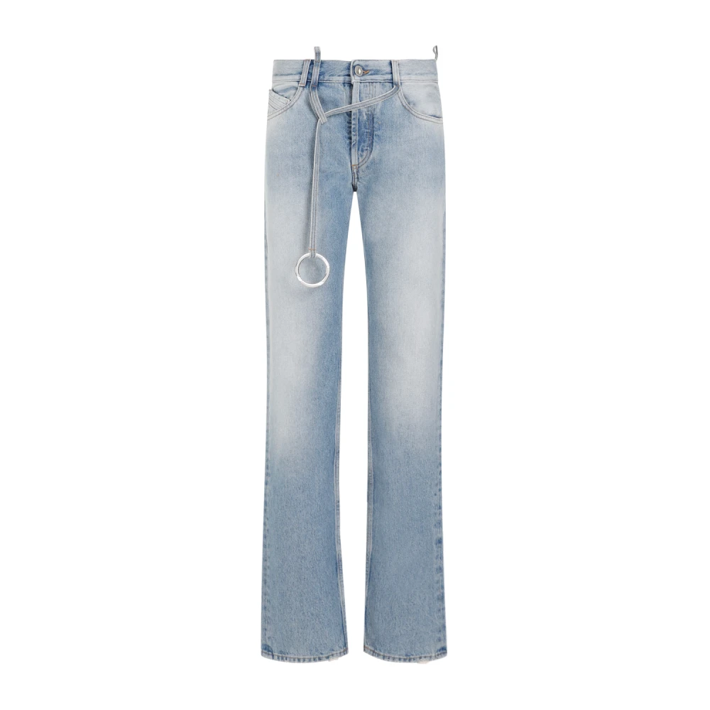 The Attico Blå Distressed Denim Jeans Blue, Dam