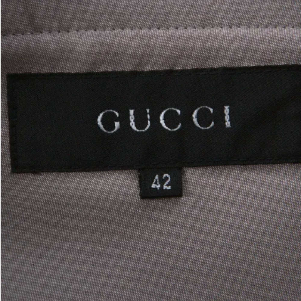 Gucci Vintage Pre-owned Silk outerwear Gray Dames
