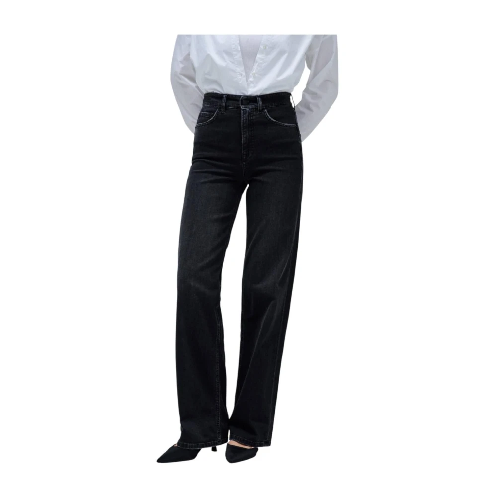 Salsa , Wide Jeans, Female, Black, W29 L32, Faith Push In Wide Jeans