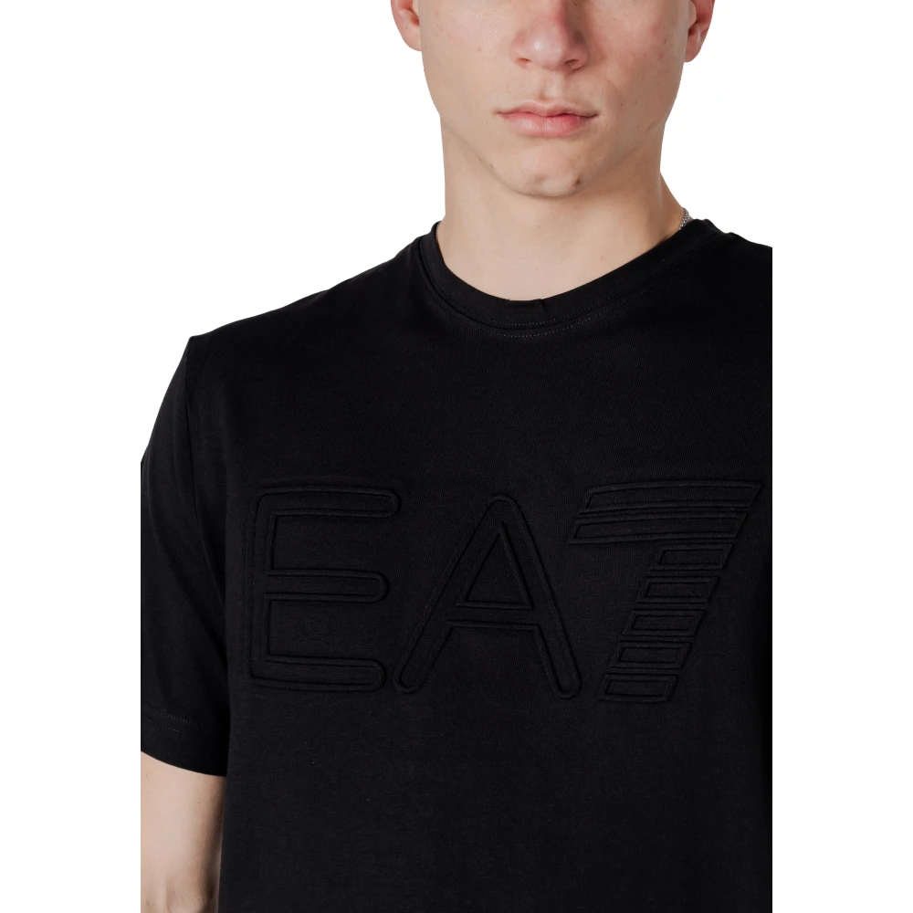 Emporio Armani EA7 Katoenen T-shirt korte mouwen lente zomer Black Heren