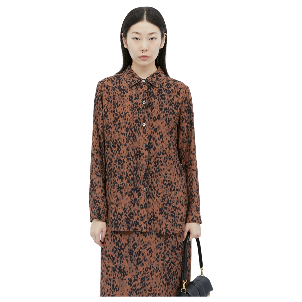 A.p.c. Luipaardprint Juliette Shirt Brown Dames