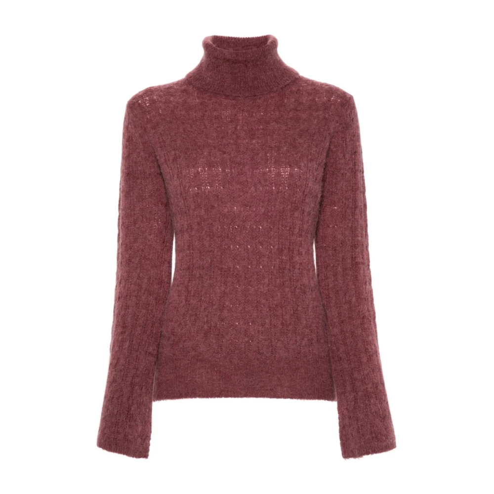 Liu Jo Gevlochten Dolcevita Sweater Purple Dames