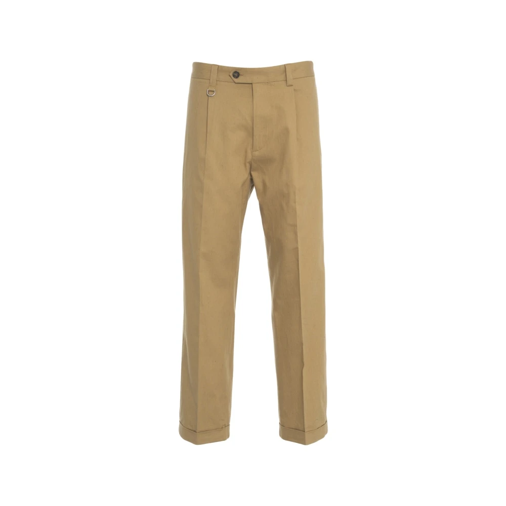 Paolo Pecora Beige Linnen Blend Chino Broek Beige Heren