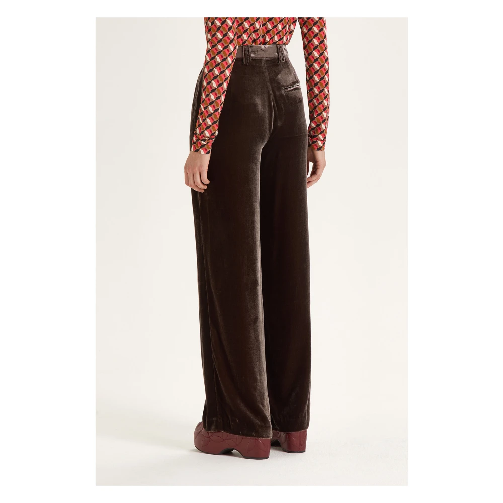 Maliparmi Donkerbruine Broek Brown Dames
