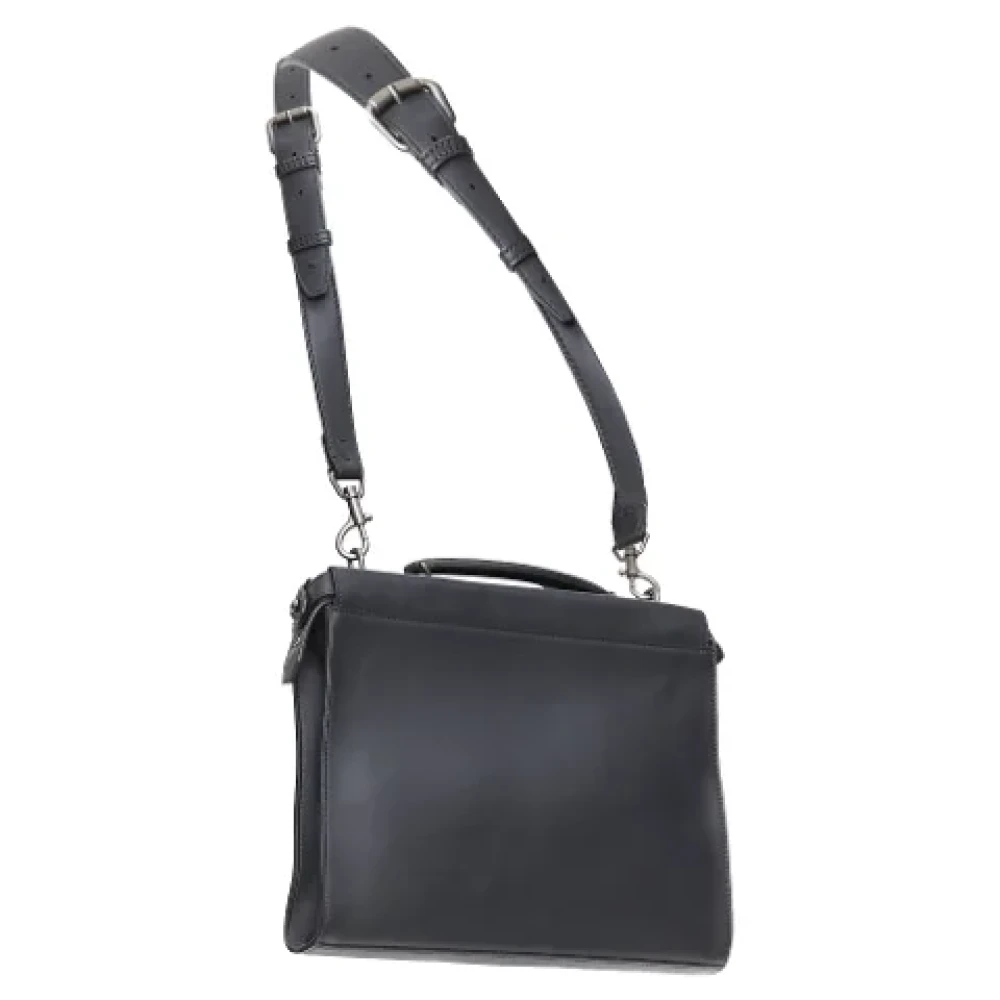 Fendi Vintage Pre-owned Leather briefcases Black Dames