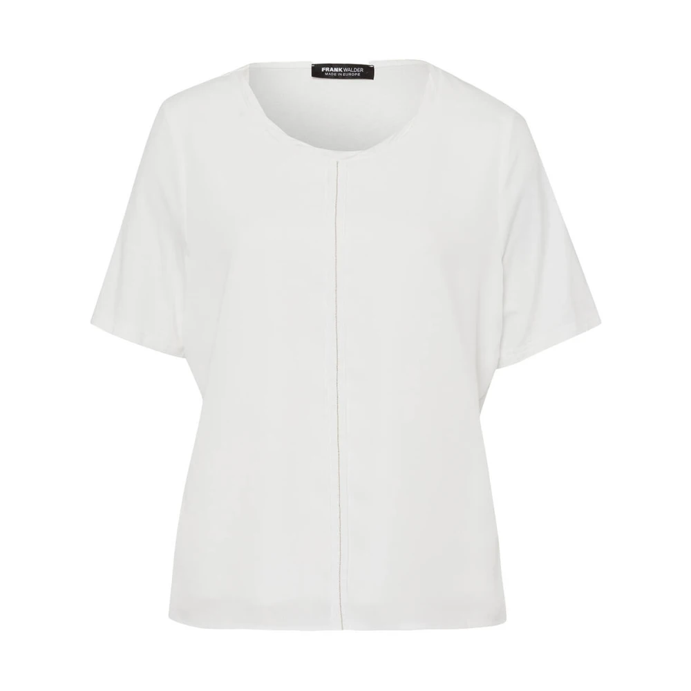 Frank Walder Korte Mouw Blouse Shirt White Dames