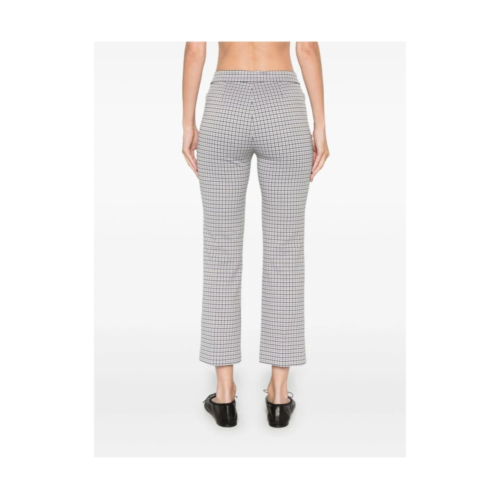Theory Houndstooth Stretch Broek Gray Dames