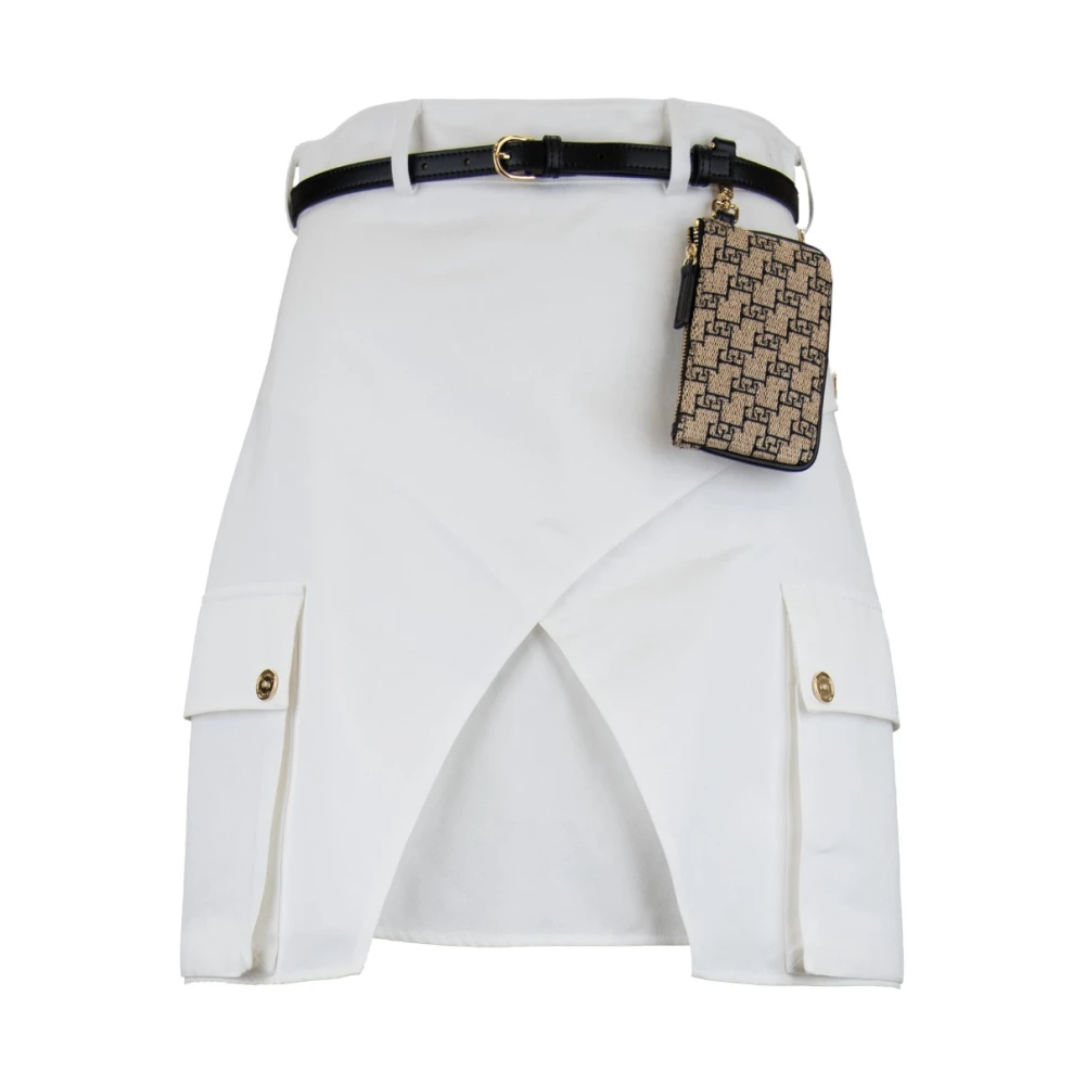 Elisabetta Franchi Korte Rok met Rits en Haak White Dames