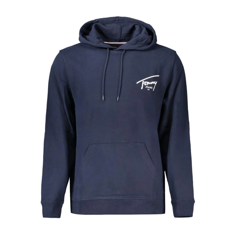 Tommy Hilfiger Blauwe Eco Hoodie met Logo Print Blue Heren