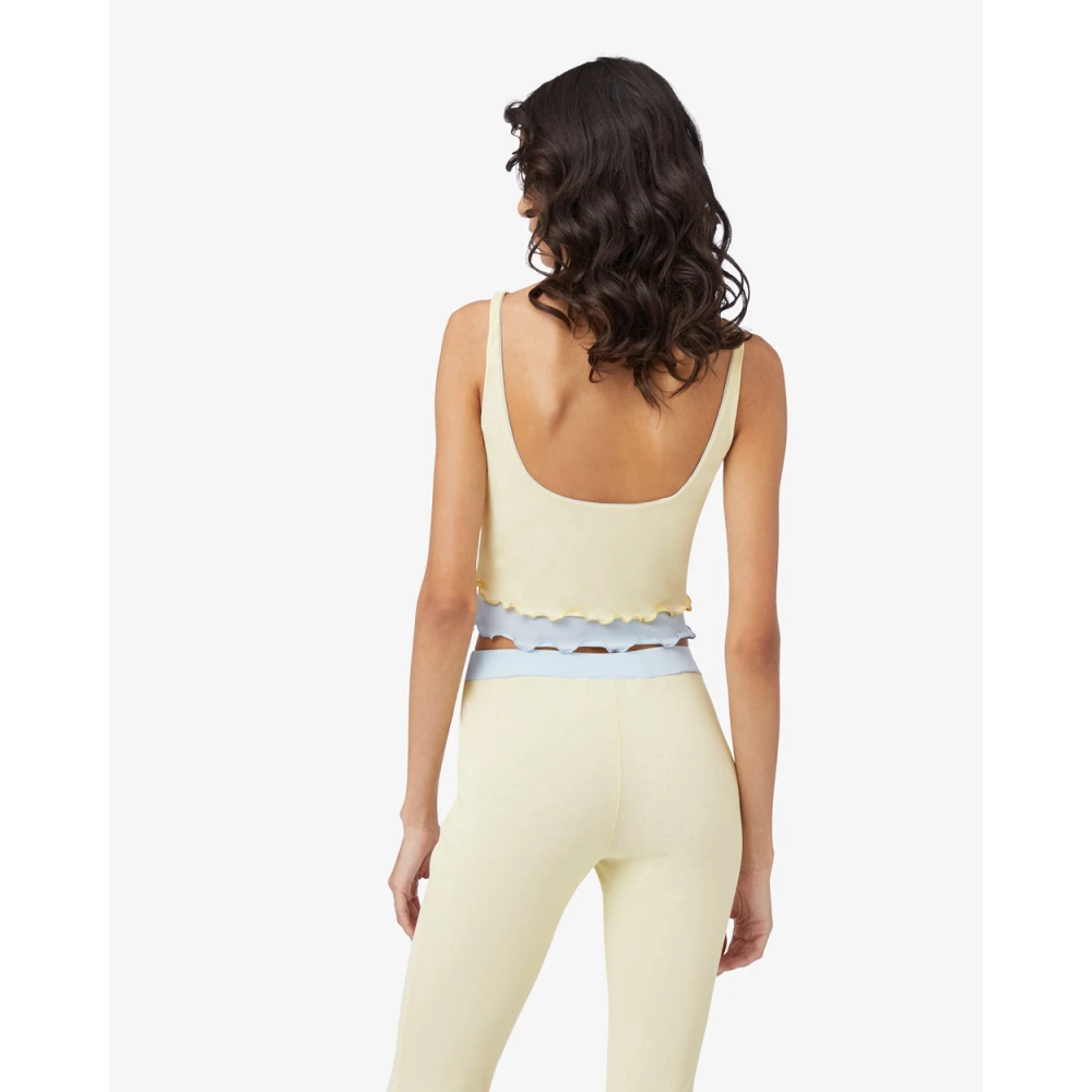 Gcds Nylon Tanktops voor vrouwen Yellow Dames