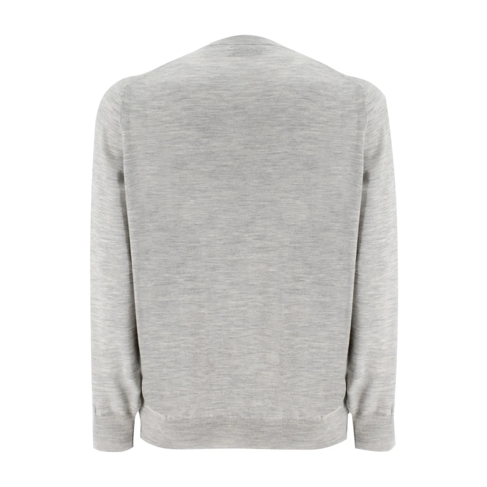 BRUNELLO CUCINELLI Elegant Crew-Neck Slim Fit Sweater Gray Heren