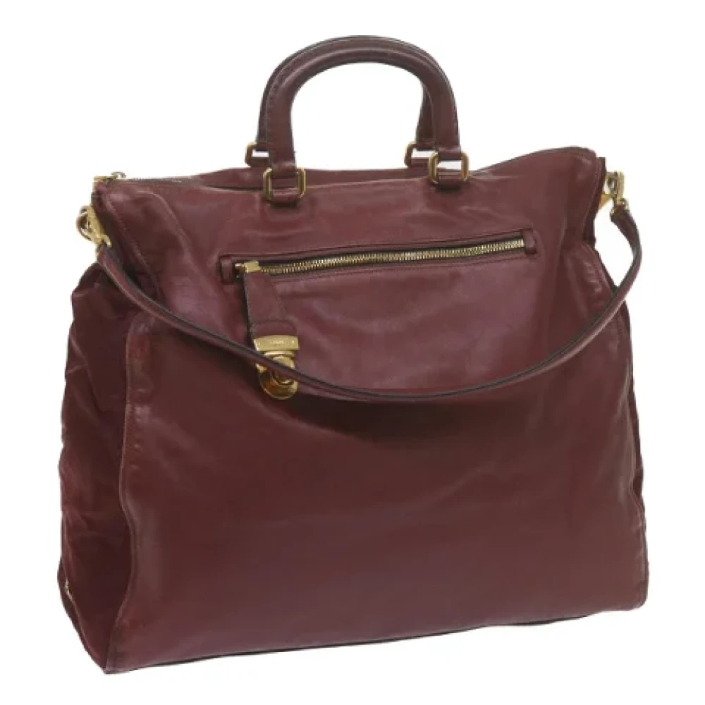 Prada Vintage Pre-owned Leather handbags Red Dames