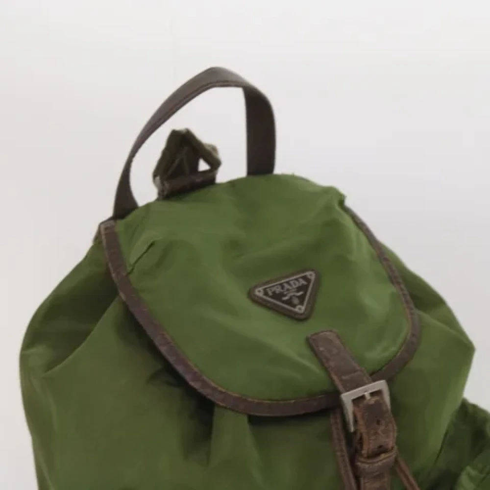 Prada Vintage Pre-owned Fabric backpacks Green Dames