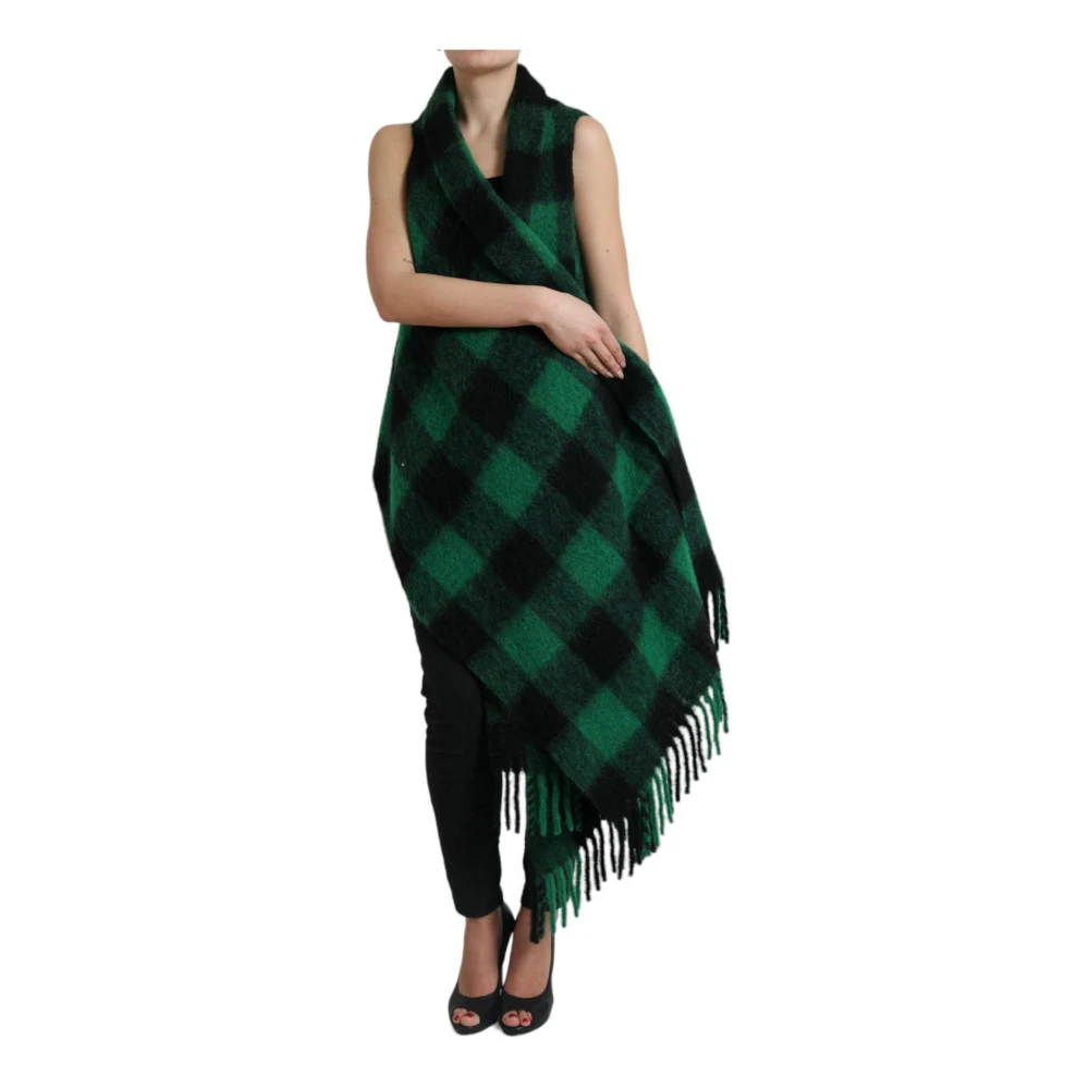 Dolce & Gabbana Buffalo Check Poncho Jas Multicolor Dames