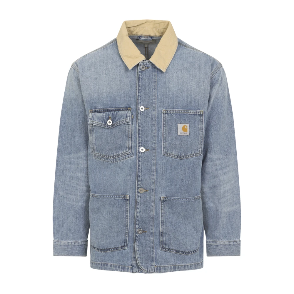 Carhartt Wip Men's Blue Warren Chore Coat - Denim Jackets - L - Jackets