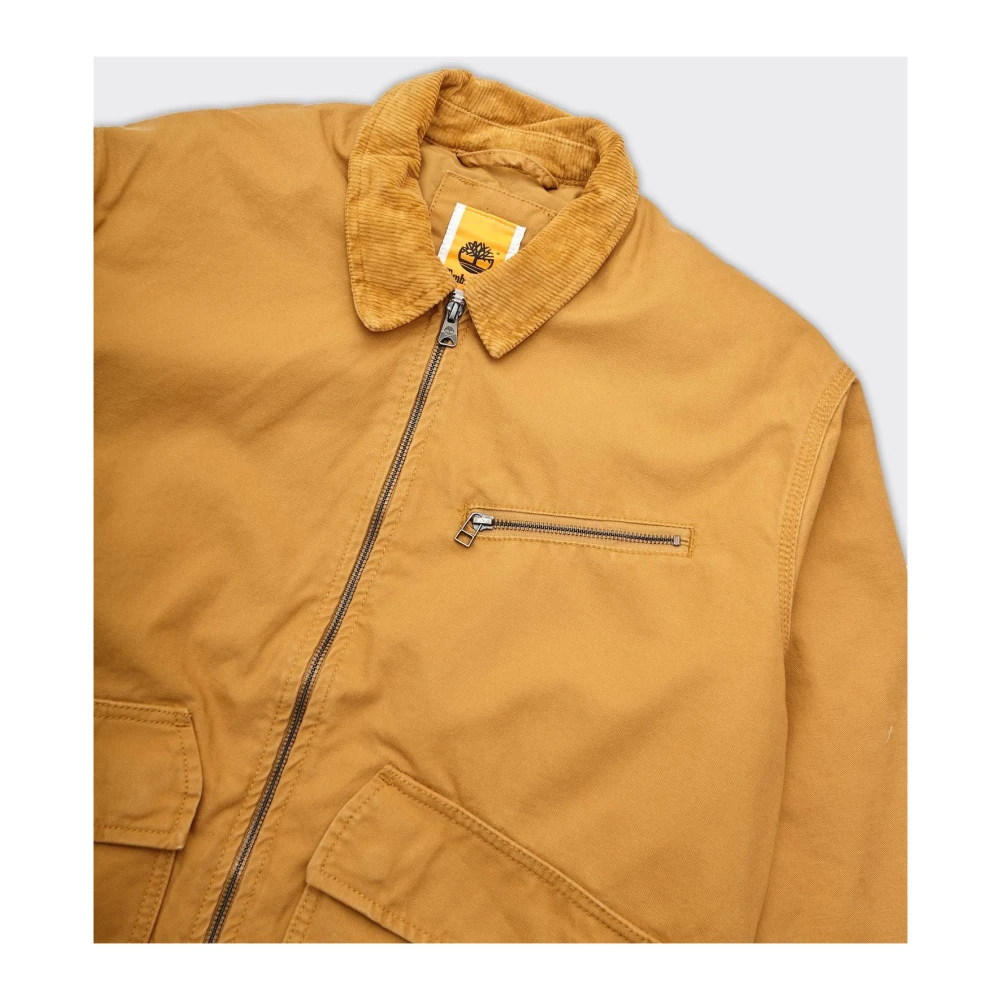 Timberland Canvas Geïsoleerde Jas in Beige Yellow Heren