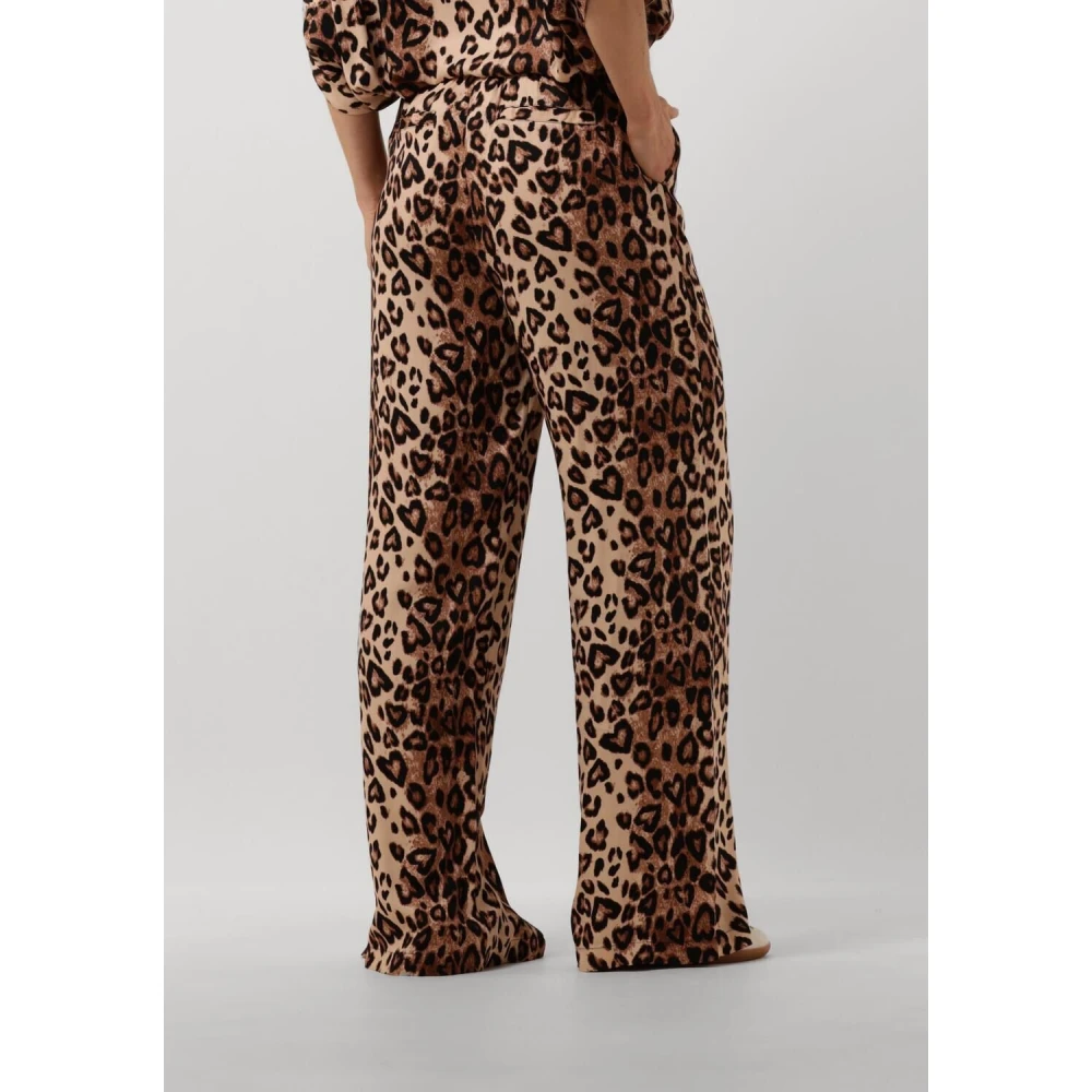 Alix The Label Luipaard Twill Broek Stijlvolle Damesbroek Brown Dames