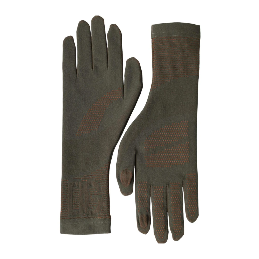 Dolce & Gabbana Groene Gebreide Polslengte Handschoenen Brown Dames