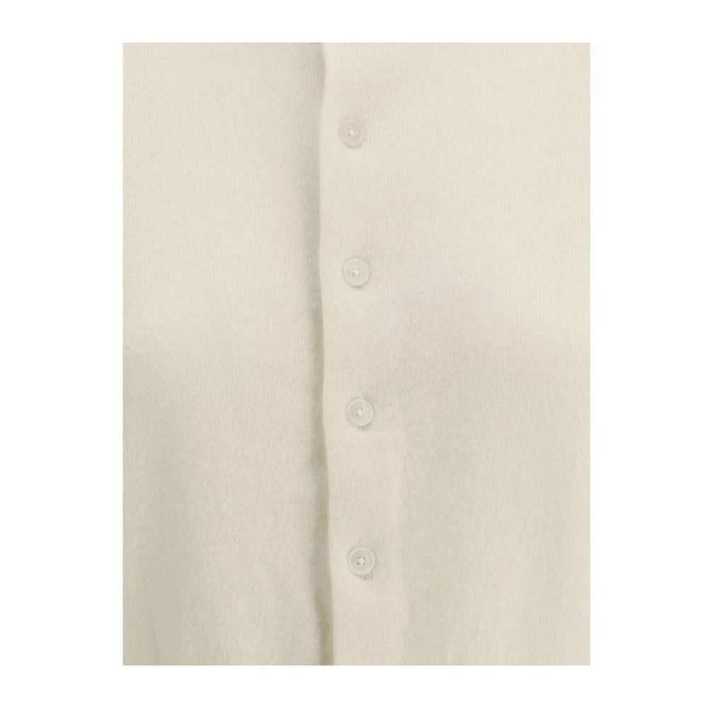 Extreme Cashmere Geribbelde Cashmere Cardigan met Knoopsluiting Beige Dames