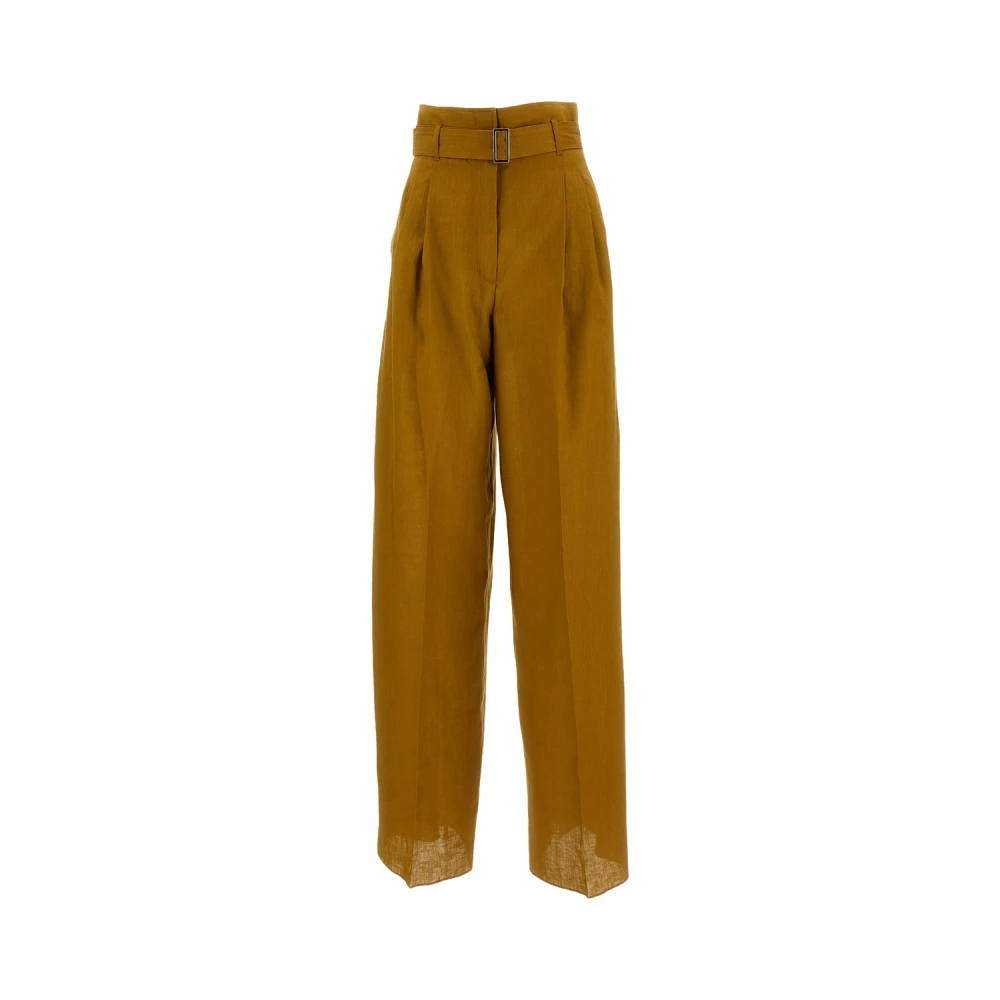 Max Mara Studio Women's Brown Wide Trousers, 2XS, Wide Trousers
